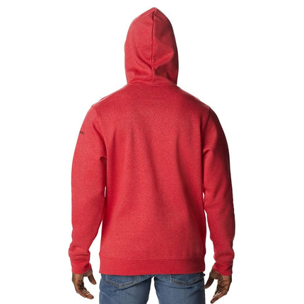 Columbia Sudadera con capucha Trek para hombre, color rojo Mountain Red Heather/CSC Stacked Logo, talla pequeña