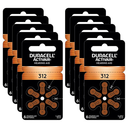 Duracell Hearing Aid Batteries Size 312 pack 60 ba