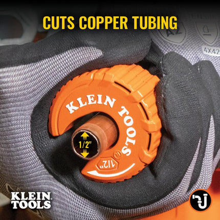 Klein Tools 50055 C-Style Copper Tubing Pipe Cutter Tool, 1/2-Inch Cutting Capacity, Ultra-Compact Design for Tight Spaces