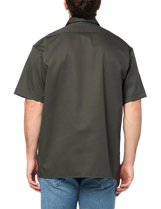 Dickies Mens Short Sleeve Work Shirt, Olive Green, XX-Large Big Tall