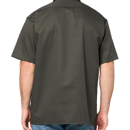 Dickies Mens Short Sleeve Work Shirt, Olive Green, XX-Large