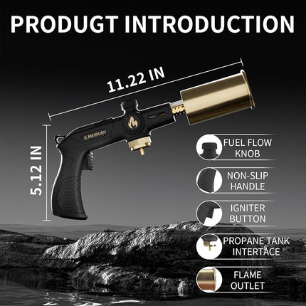 Powerful Propane Torch, Gift for Men Dad, Culinary Blow Kitchen Cooking Torch for Steak Searing, Campfire Charcoal Starter for Blackstone Griddle Accessories (Tank Not included)