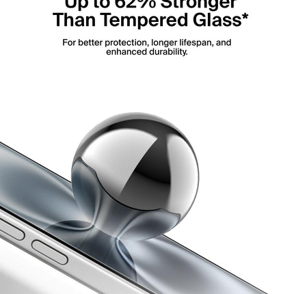 Belkin ScreenForce InvisiGlass Treated Screen Protector for iPhone 16, iPhone 15, & iPhone 14 Pro, Scratch-Resistant Impact Protection w/Included Easy Align Tray for Bubble Free Application - Made
