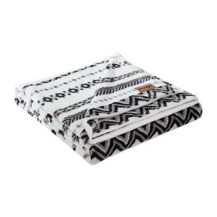 Wrangler - Throw Blanket, Soft Plush Fleece Bedding, Yellowstone Inspired, Western Decor for Bed or Couch (Diamond Trail Black, 50" x 70")