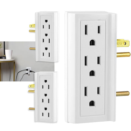 GE 6-Outlet Extender, 3 Pack, Side Access Wall Tap