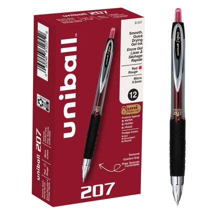 uni-ball 207 Retractable Gel Pens, Micro Point (0.