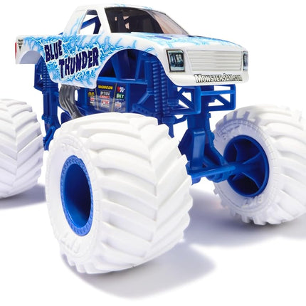 Monster Jam, Official Blue Thunder Monster Truck, Collector Die-Cast Vehicle, 1:24 Scale, Kids’ Toys for Boys and Girls Aged 3 and up