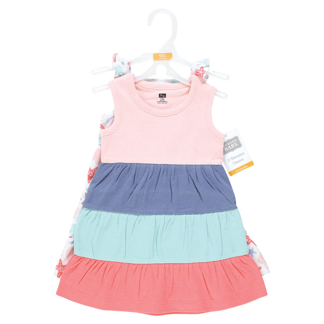 Hudson Baby Baby Girls' Cotton Dresses, Multicolor Sea Shells, 8 Years
