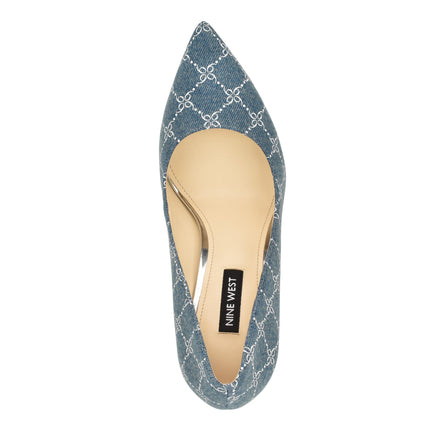 Nine West Women's Tatiana Pump, Denim Blue Logo 426, 4.5 UK