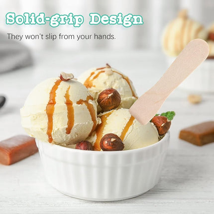 Nuogo 1500 Pcs Wooden Ice Cream Sample Spoons Bulk, 3''