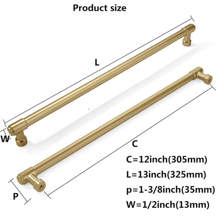 khtumeware 6 Pack 12 Inch(305mm) Champagne Bronze Cabinet Pulls Brushed Brass Kitchen Cabinet Handles Extra Long Gold Cabinet Pulls Kitchen Cabinet Hardware for Cupboard Drawer Pulls Dresser Handle