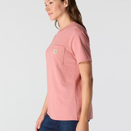 Carhartt Women's Loose Fit Heavyweight Short-Sleeve Pocket T-Shirt (Also Available in Plus Sizes), Rose Tint Heather, L