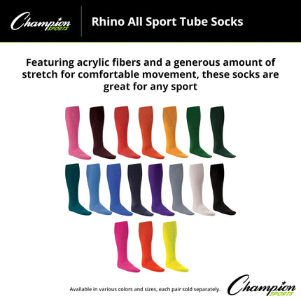 Calcetines deportivos acolchados Rhino® de Champion Sports (par) – Calcetines deportivos que absorben la humedad y lavables a máquina para todas las actividades