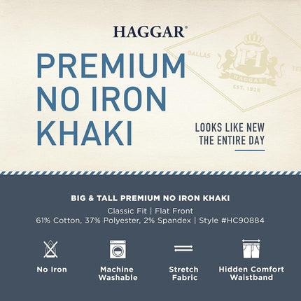 Haggar Men's Casual Trousers, Leather Colors, Black, 46W / 30L