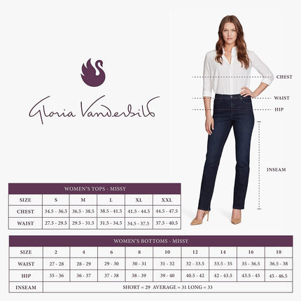 Gloria Vanderbilt Vintage America Blues Women's Classic Amanda High Rise Tapered Jean, Black, 10 Short