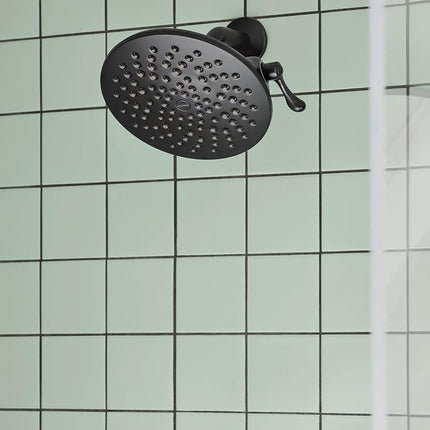 Moen S6320BL Showering Acc - Premium Two-Function 8" Diameter Spray Head Rainshower, Matte Black