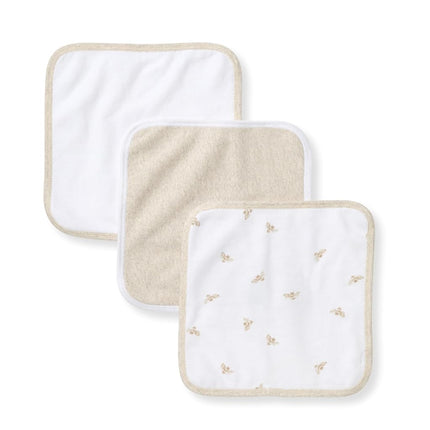 Burt's Bees Baby 3 Pack Infant Washcloths, 100% Organic Cotton, Soft & Super Absorbent, Woven Terry Cloth