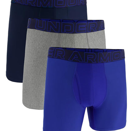 Under Armour Men's Tech 6-inch Boxerjock 2-Pack, Royal Solid - Core 3 Pack, 4XL