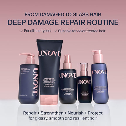 UNOVE Silk Oil Essence Hair Serum 70ml/2.4fl.oz | Nourishing Hair Oil for Dry, Frizzy, and Damaged Hair | Lightweight Smoothing Serum | Frizz Control and Split End Care | Heat Protection