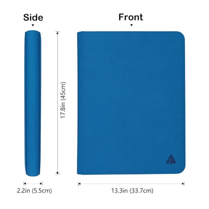Rayvol Premium 16-Pocket Card Binder - Fits 1408 Trading Cards, Side Loading Ringless Card Collection Album for TCG -Seablue