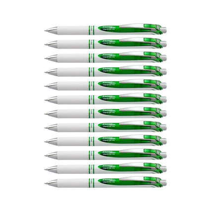 Pentel EnerGel Pearl Retractable Liquid Gel Pen, (0.7mm) Metal Tip, Medium Line, Lime Green Accent, Lime Green Ink, 12 pack (BL77PW-K)