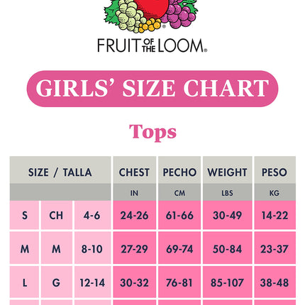 Fruit of The Loom Girls' Undershirts (Camis & Tanks), Tank - 5 Pack - Assorted, Large
