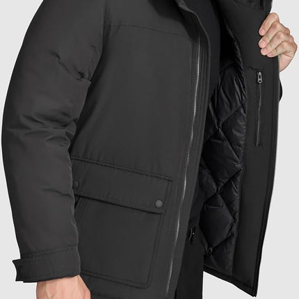 Manteau d'hiver chaud et résistant pour homme Cole Haan, noir, taille L