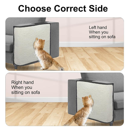 Oroonoko Cat Scratcher Couch Protector,Natural Sisal Cat Furniture Protector for Protecting Couch Sofa Chair (Left Hand)