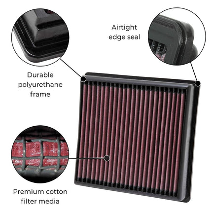 K and N E-2443 Washable and Reusable Car Air Filter