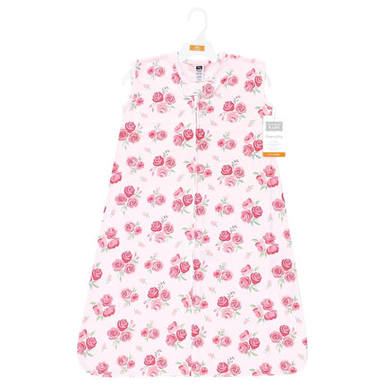 Hudson Baby Unisex Baby Cotton Sleeveless Wearable Sleeping Bag, Sack, Blanket, Blush Rose, 0-6 Months
