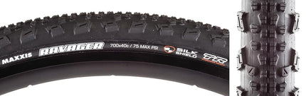 Maxxis Ravager Bicycle Tyre with Folding Bead 700x40C Dual Compound/SilkShield/Tubeless Ready, Black
