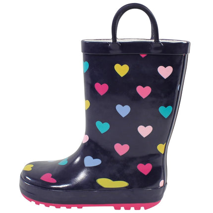 Hudson Baby Bottes de pluie unisexe pour enfant, cœurs marine, 8 tout-petit
