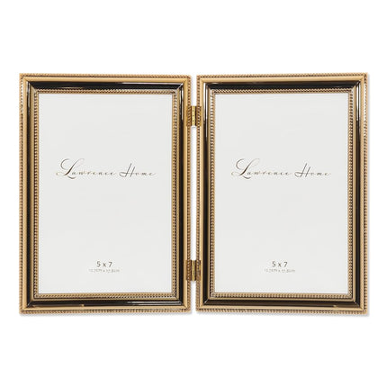 Lawrence Frames Classic Bead Frame, 5x7 Hinged Dou
