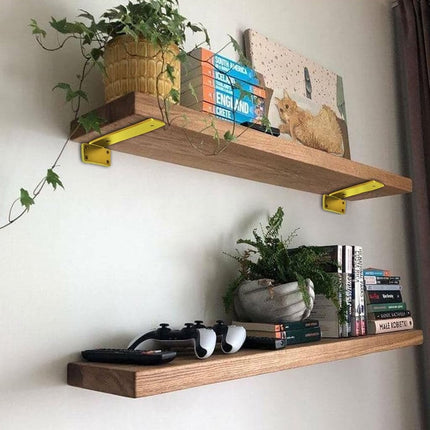 Shelf Brackets Heavy Duty Industrial L Shelf Bracket - 0.2 Inch Thick Premium Solid Steel Shelf Supports, Black Rustic Wall Brackets for Shelves - 10 Inch Floating Shelves Hardware (6Pcs)