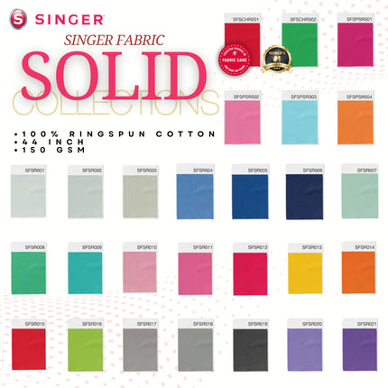 Singer Fabric, 100% Cotton, Iceland Poppy Solid, Cut by The Yard