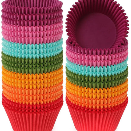 Caperci Bright Rainbow Jumbo Cupcake Liners Extra 