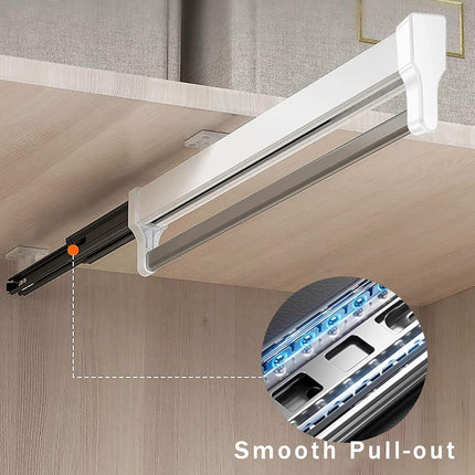 MAFAGE Extendable Clothes Rail for Pull-Out Hangers Adjustable Wardrobe Telescopic Clothes Rail 497 mm White