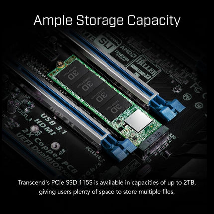 Transcend MTE115S 500GB NVMe PCIe Gen3 x4 SSD, Read/Write up to 3,000/1,600 mb/s with 3D Nand Flash TS500GMTE115S