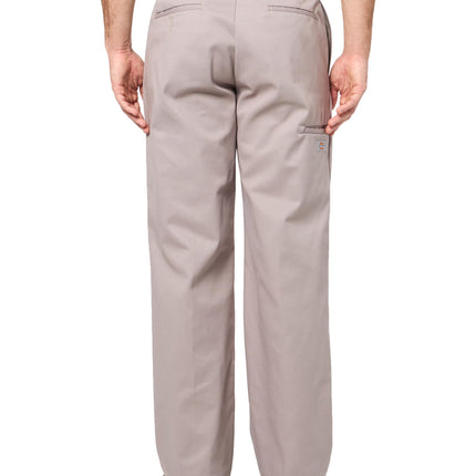 Dickies Men's Loose Fit Double Knee Work Pants – Durable Twill Utility Trousers for Construction & Warehouse, Silver, 34W x 34L