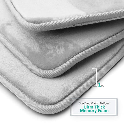 Tapis de bain Clara Clark, tapis de bain ultra doux et moelleux, antidérapant, en velours à mémoire de forme, 50 x 80 cm, argent uni