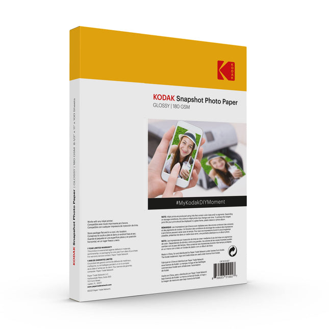 Kodak Photo Paper Gloss 8.5 X 11 Snapshot 100 Count, 48lb-180 g/m 2-8.5MIL (41302)