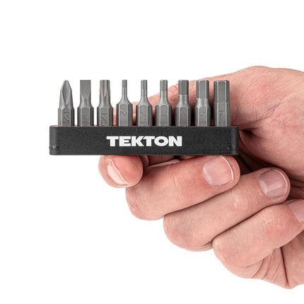 TEKTON 1/4 Inch Bicycle Bit Set with Rail, 9-Piece (#2, 3/16 in., T25, 2-6 mm) | DZZ93003