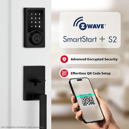 Kwikset 99180-012 HomeConnect 918 Contemporary in Matte Black Electronic Deadbolt