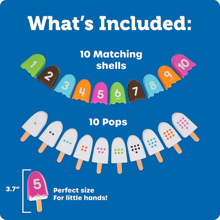 Learning Resources Smart Snacks Number Pops, Ages 2+, Set of 10, Early Maths Toy for Counting, Number and Colour Recognition Skills