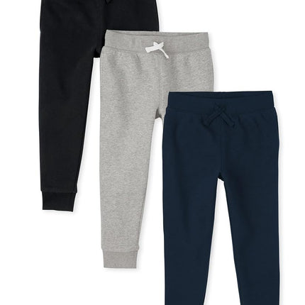 The Children's Place Pantalón de chándal de forro polar para niño, paquete de 3, varios colores, XXL (16)