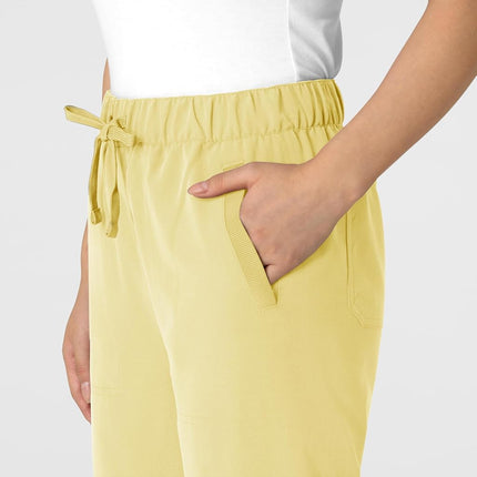 WonderWink Women's Stovepipe High-Low Hem Scrub Pant, Sunshine Yellow, Large