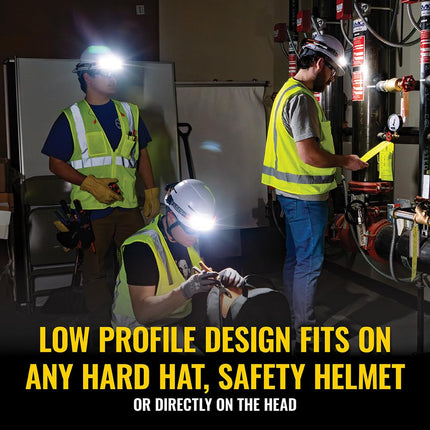 KLEIN TOOLS 56308 Linterna Frontal Recargable con Correa, 575 Lúmenes, LED de Haz Ancho, Modos de Iluminación Total o Foco Directo, para Trabajo y Exteriores