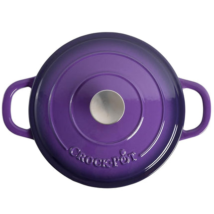 Olla redonda de hierro fundido esmaltado Crock-Pot Artisan, 4.7 litros, morado lavanda