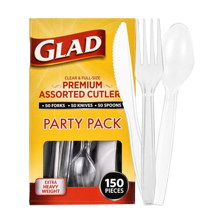 Glad Premium Assorted Plastic Cutlery | Clear Extr