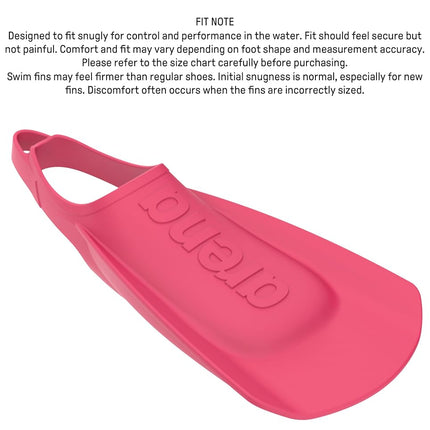 Arena Unisex Adult Comfortable Lightweight Swim Training Fins for Men and Women Silicone Short Blade Flippers Open Heel Design, Pink, 9.5-10.5